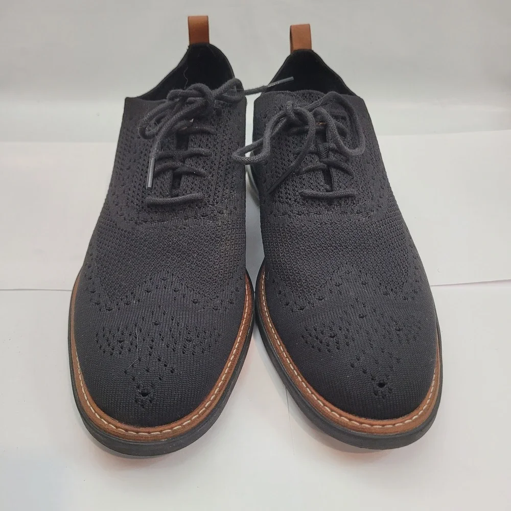 Cole Haan OriginalGrand Wingtip Oxford Mens Black Stitchlite Knit Shoes C32152